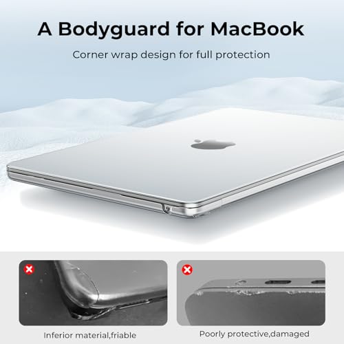 EooCoo Crystal Clear MacBook Air 13 inch Case M5 M4 M3 M2 2022-2026