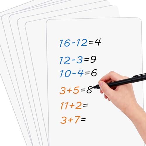 HSDAV 10 Pack Small Double-Sided Whiteboards - Blank Dry-Erase Boards for Office & Classroom (12x8 inches) - Variation: Blank Whiteboard