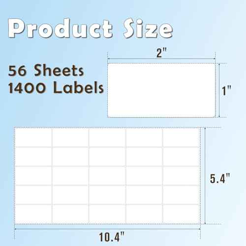 1400Pcs 1"x2" Blank Removable Freezer Labels, No Residue Food Labels, Waterproof & Oil-Resistant & Tear-Resistant Stickers for Food Containers, Jars, Pantry Organization