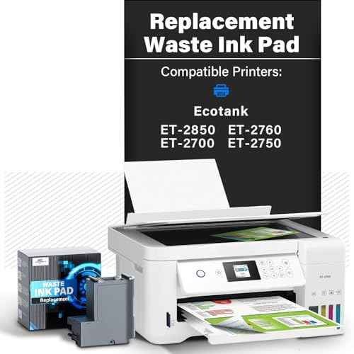 Waste Ink Pad Replacement with Reset Software Compatible Replacement for E Pson ET-2850 ET-2760 ET-2750 ET-2700 ET2850 ET2760 ET2750 ET2700 2850 Printer, Maintenance Box with Reset Software