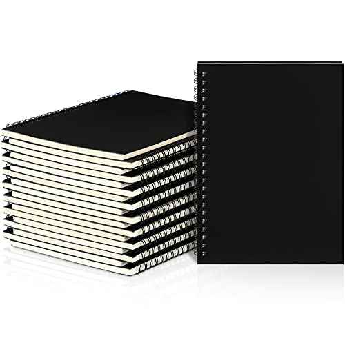 Yahenda Spiral Notebook Bulk A5 Journal Lined 8.3'' x 5.5'' Writing Composition Paper Small Notepad Subject Notebook for Students Office Business Back to School Supplies(Black Color,18 Pcs)