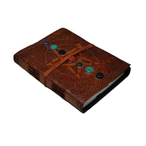 18 cm Star Stone 3D Emboss Leather Blank Book grimoire leather journal book of shadows spell book leather diary journal notebook sketchbook gift for artists