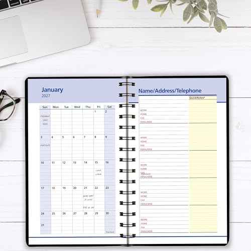 AT-A-GLANCE 2026 Appointment Book Planner, Daily & Monthly, 5" x 8", Small, QuickNotes, Black (76040526)