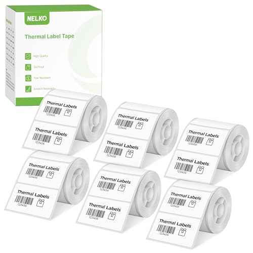 Thermal Labels for Nelko PM220 Label Maker, 2'' x 1.18'' (50x30mm) Thermal Sticker Label, Waterproof, Multi-Purpose Label Tape, 6 Roll of 230 Self-Adhesive Thermal Paper (White)