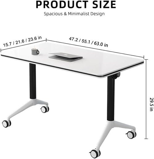 LISDERGOD Conference Table Foldable Meeting Tables, Mobile Training Table with Wheels, Flip Top Rolling Seminar Meeting Tables for Office,Meeting Room,classr