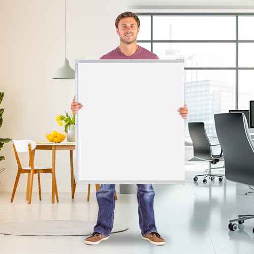 Magnetic White Board Dry Erase Board for Wall£¬72" x 48" (6ft x 4ft) Wall-Mounted Aluminum Frame Marker Board, Foldable Portable Whiteboard with a Long Pen Tray for School, Classroom, Office & Home
