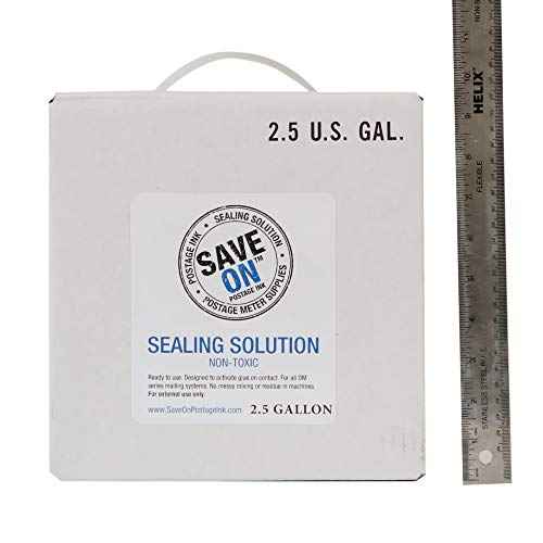 Save On Postage Ink 2.5 Gallon E-Z Seal Sealing Solution - Pitney Bowes EZ Seal - Genuine Compatible Postage Machine Ink - Postage Meter Sealing Solution - Pack of 1 2.5 Gallon Cube