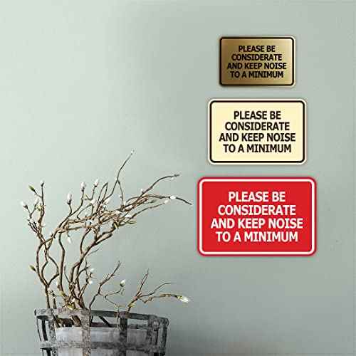 Signs ByLITA Classic Framed, Please Be Considerate and Keep Noise to a Minimum Sign (Blue) - Medium 5 Pack