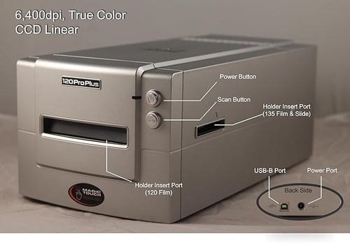 Pacific Image PrimeFilm 120 Pro Plus Film Scanner. Medium & 35mm Film, Slide Scanner. Faster Scan Speed. 6,400 dpi/48-bit True Color. 4.2 Dynamic Range. Mac/PC