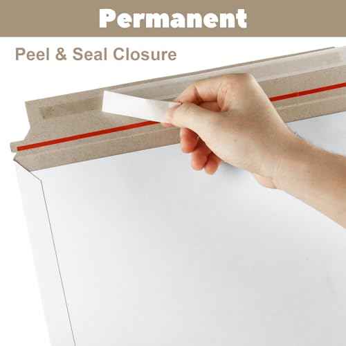 DAJAVE 100 Pack Cardboard Mailers 11x14 Inch Self Seal Cardboard Envelopes, White Rigid Mailers Mailing Envelopes for CD, Photos, Document, Pictures, Papers, Files