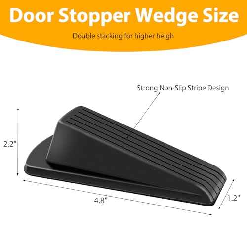 48 Pcs Door Stoppers for Bottom of Door Rubber Door Stoppers for Home Office Dorm Classroom Garage on Carpet,Concrete, Wooden Floor