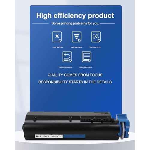 B411/B431 Toner Cartridge 1 Pack: Compatible 44574701 Toner Cartridge Replacement for OKI B411 B431 MB471 MB461 MB491 MFP Series Printer
