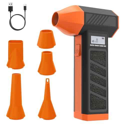 Compressed Air Duster,4 Gear Adjustable 130000RPM Electric Air Duster, Rechargeable Cordless Air Blower with LED Light for Computer Keyboard Electric Devices Cleaning. Replaces Compressed Air Cans