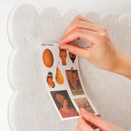 Oatmeal Scalloped Felt Bulletin Board 24x18 Inches Wall Pinboard - Lightomorrow