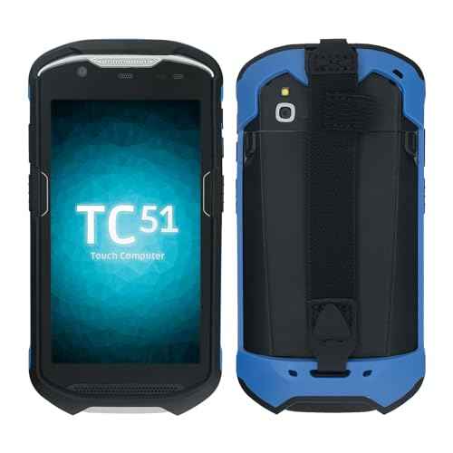 IYOUBOL Protective Cover Bumper Case Rugged Boot with Hand Strap for Zebra TC51 TC510K TC52 TC56 TC57 (Blue)