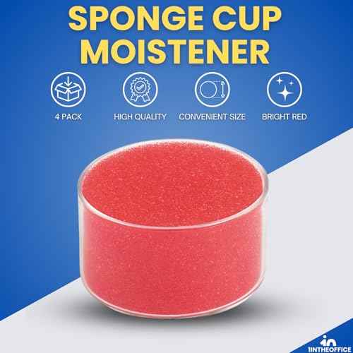 1InTheOffice Sponge Cup Moistener,Fingertip Paper Moistener,Finger Moistener for Paper (4 Pack)