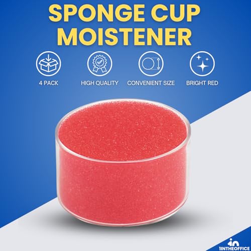 Fingertip Paper Moistener 4 Pack - Refillable Envelope & Office Use