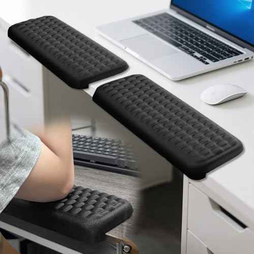 L-Shaped Desk Edge Pad & Arm Rest Pads ? Ergonomic Wrist Rest for Computer Desk, Memory Foam Arm Rest for Keyboard and Mouse, Gel Comfort Support for Typing, Gaming, Office, Carpal Tunnel Relief