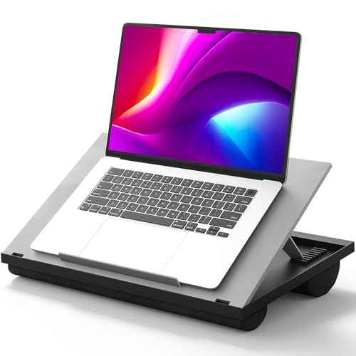 HUANUO Adjustable Lap Desk - with 8 Adjustable Angles & Dual Cushions Laptop Stand for Car Laptop Desk, Work Table, Lap Writing Board & Drawing Desk on Sofa or Bed, HNLD2G