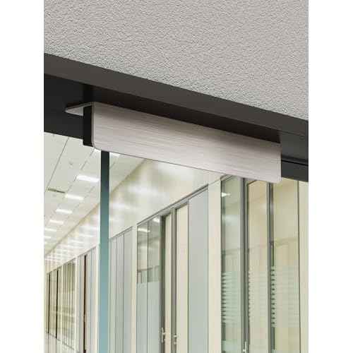OUZUGIE L-Shaped Door Stopper Quite Door Protector for Top of Door Stainless Steel Door Stops with Strong Back Adhesive for Any Materials Door Sliver 2 Pack