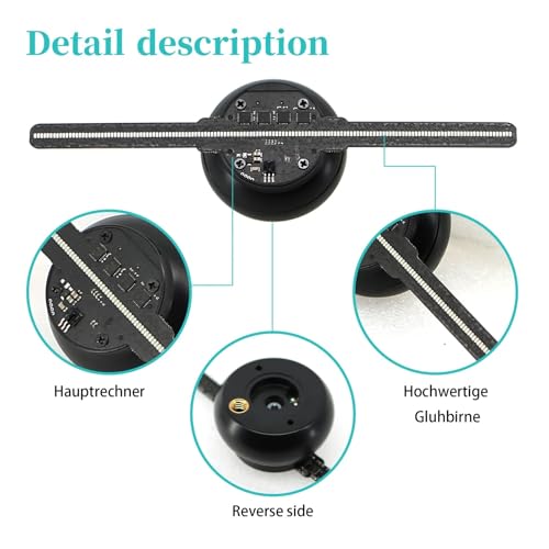 5.5in 3D Hologram Fan with 128 LED Beads HD Flicker-Free Projection