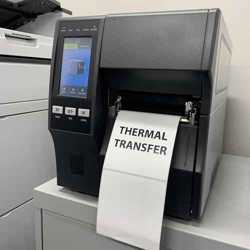 Blank Labels 4" X 3" Thermal Transfer Roll Labels | 1" Cores with Perfs Easy Tear| Matte White, Made in USA - Printer with Ribbon Needed | 500 Labels per Roll | 16 Rolls 8,000 Labels