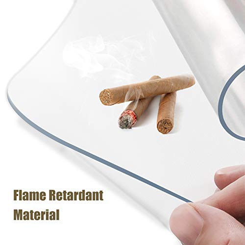 Kuyal Clear Chair Mat 30" x 48" Rectangle for Hard Floors – With Lip Optional