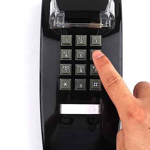 Classic Wall Phones for Landline with Mechanical Ringing, Retro Wall Mounted Phone Waterproof, Old Wall Mount Phone for Home, Office, Hotel and School