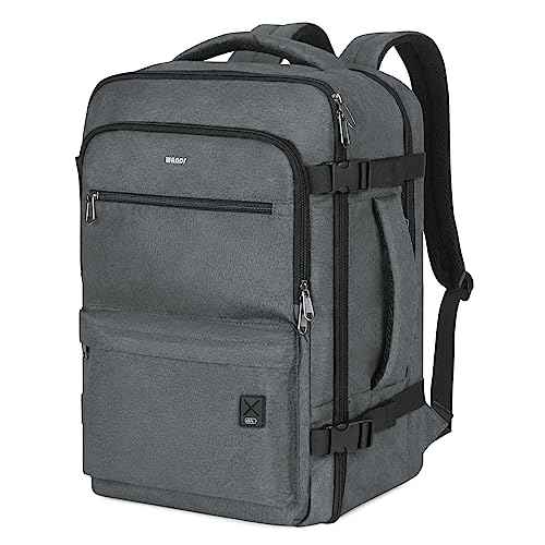 WANDF 17-Inch Laptop Travel Backpack For Spirit Airlines Personal Item Bag 18x14x8 with Wet Pocket for Men Women (Grey)