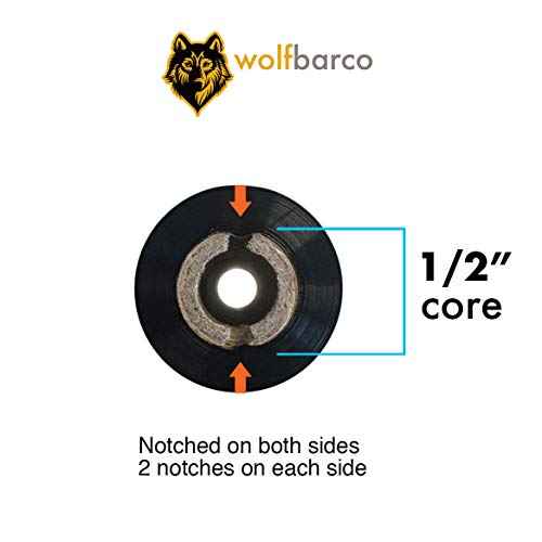 12 Rolls Wolfbarco 2.24" x 243' (57mm x 74m) Black Premium Resin-Enhanced Wax Thermal Transfer Ribbon Compatible with Zebra Printers