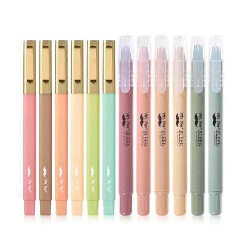 Mr. Pen- Aesthetic Gel Highlighters and Pens No Bleed, 12 Pack, Pastel Colors Bible Highlighters and Pens No Bleed