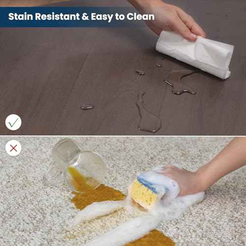Translucent Black Chair Mat for Hard Floors, 3'¡¿5' Vinyl Floor Mats for Home Office, Durable Non-Slip Hard Floor Protector, Waterproof Plastic Splat Mat, Pet Litter Mat