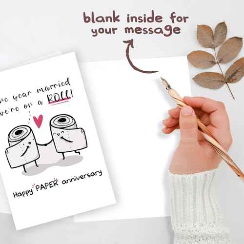 Happy 1st Anniversary Wedding Gifts for Him Her, Funny Paper Anniversary Cards for Wife Husband, Romantic 1 Year Anniversary Card for Couple, First Aday Day Gifts