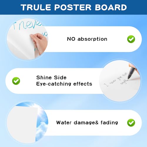 VinTS 60 Pack White Poster Boards 22x28 Inches - Double-Sided, Acid-Free Paper for Projects