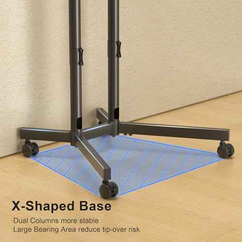 Mobile TV Stand with Wheels for Most 32-75 Inch Flat/Curved Screens TVs, Height Adjustable Rolling TV Cart Without Shelf, up to 88 lbs, Max VESA 600x400, ML70A