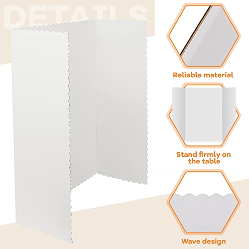 Ctosree 18 Pcs Tri Fold Poster Board Bulk, Lightweight Presentation Board, Science Fair Project Display Paperboard, Single Wall(14 x 22 Inch,White)