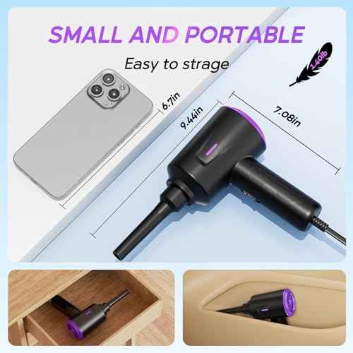 Electric Air Duster - Air Blower - Multi-Use Compressed Air Duster for Keyboard- Computer and PC - 5.74 oz Powerful Motor