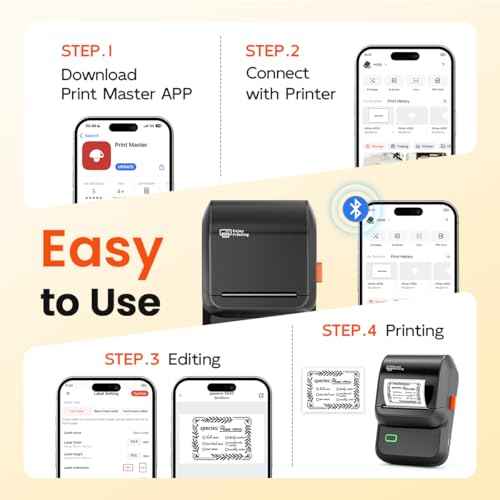 Label Maker Machine with Tape, M100 Bluetooth Thermal Label Maker with 3000 Icons and 400 Templates, Address Barcode Label Printer for Small Business, Home, Office, School, Dark Gray