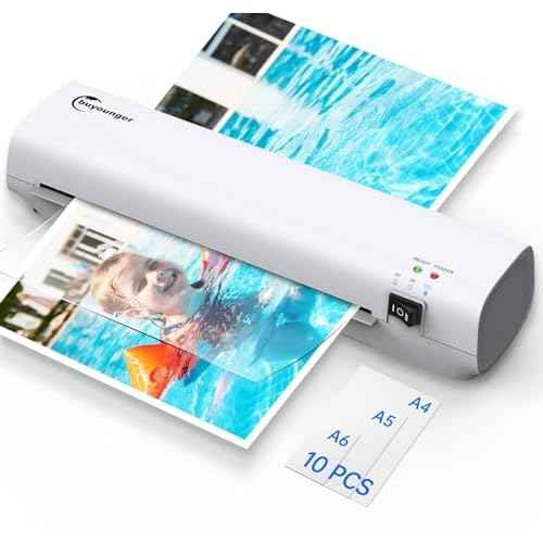 Laminator Machine with 10 Laminating Sheets, 9 Inch Laminator Hot & Cold for A4/A5/A6, Thermal Laminating Machine for Home School Office