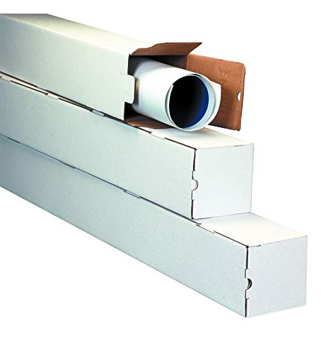 Partners Brand White Square Mailing Tubes 3" x 25" - Pack of 25
