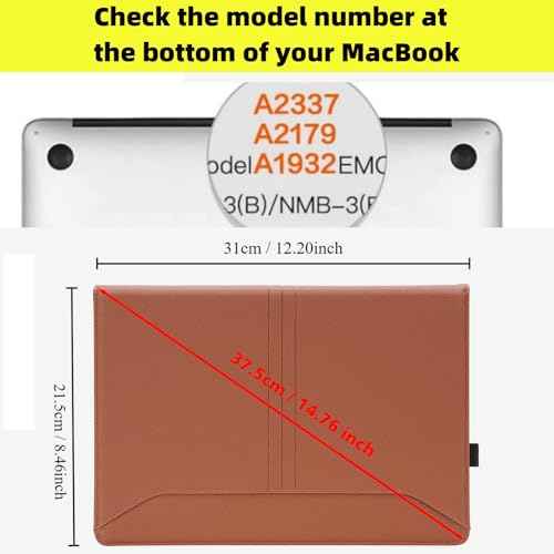 TYTX Compatible with MacBook Air 13 Inch Case, PU Leather MacBook Air Cover for Model A2337 M1 A2179 A1932 2018-2021 Retina Display Touch ID, with Vents and Stand Function, Brown