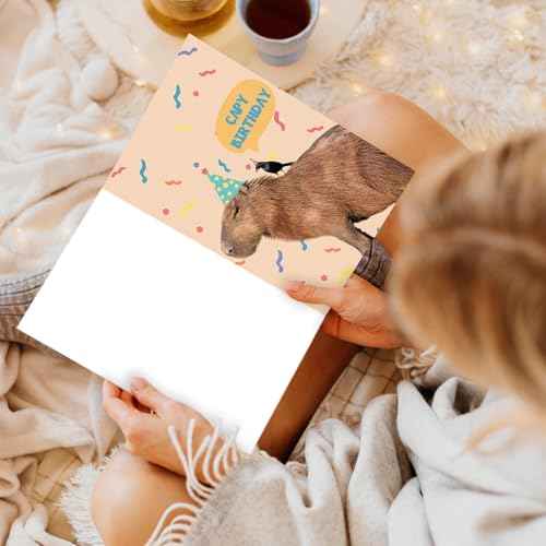 Funny Capybara Birthday Card ? Cute ¡°Capy Birthday¡± Animal Pun ? Capybara Gifts for Friends ? Great for Capybara Birthday Decorations or Water Pig Party Themes