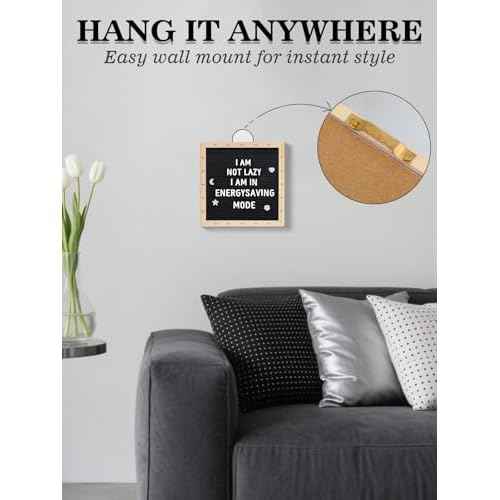 Changeable Felt Letter Board with LED Lights - 10¡¿10" Message Custom Signs & Wood Stand & 450 Letters, Poster Board for Christmas/Pregnancy/Baby Announcement/Classroom Wall Decor Gifts, Black