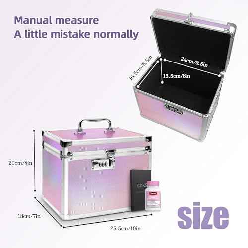 Medication Combination Lock Boxes with Code for Personal Items, Medicine Lockbox for Documents 10 x 7.25 x 7.75 Inches Colorful Aurora