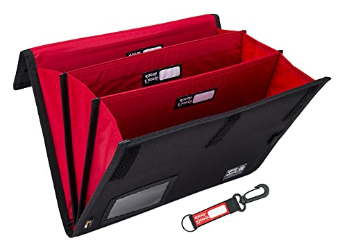 Rough Enough Black Accordion File Folder, Expanding Document Organizer
