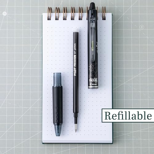Pilot FriXion Clicker Erasable Gel Pens - Fine Point 0.7mm Black Ink, 3-Pack