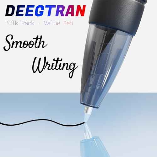 deegtran Pens Bulk, 30 Pack No Bleed Black Ink Click Pens with Soft Grip, Wholesale Retractable Ballpoint Pens for Office School, Medium Point Smooth 1.0MM