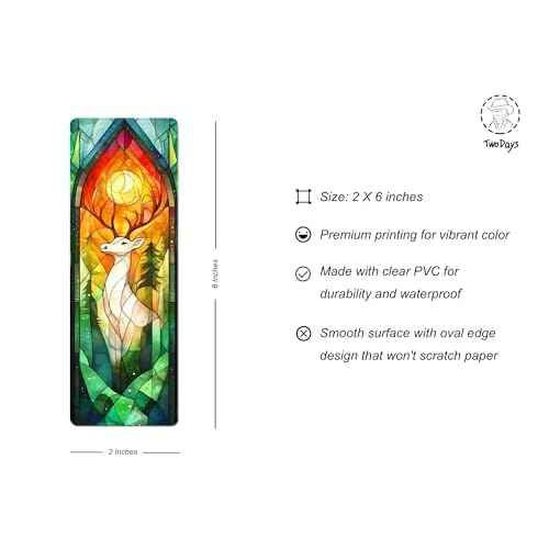 TwoDays Fantasy Stained Glass Art Transparent PVC Bookmarks, Dark Romance Merch for Readers, Romantasy Inspired Bookish Gifts for Book Lovers Booktok, Book Accessories (Set of 3, 6'' x 2'')