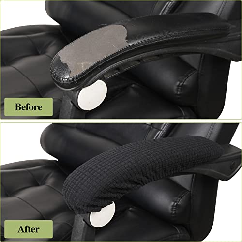 Vin Beauty Black Office Chair Armrest Covers, 2Pcs Elastic Arm Rest Protectors