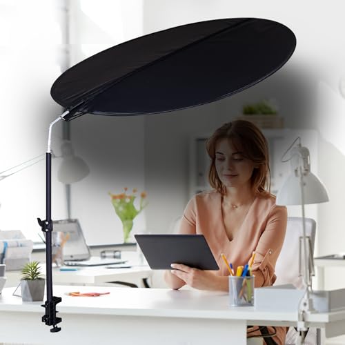 BOENBRO 36" Double Sided Black Office Cubicle Shade with Clamp & Rotatable Rod (Patent Pending)